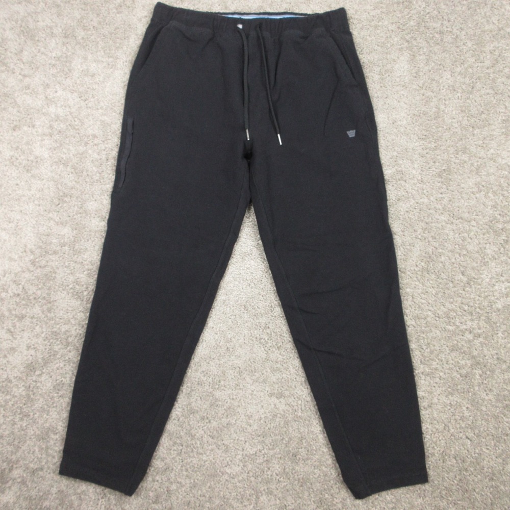 Mack Weldon Sweatpants Mens Large Black‎ Casual Comfort Zip Pocket Drawstring